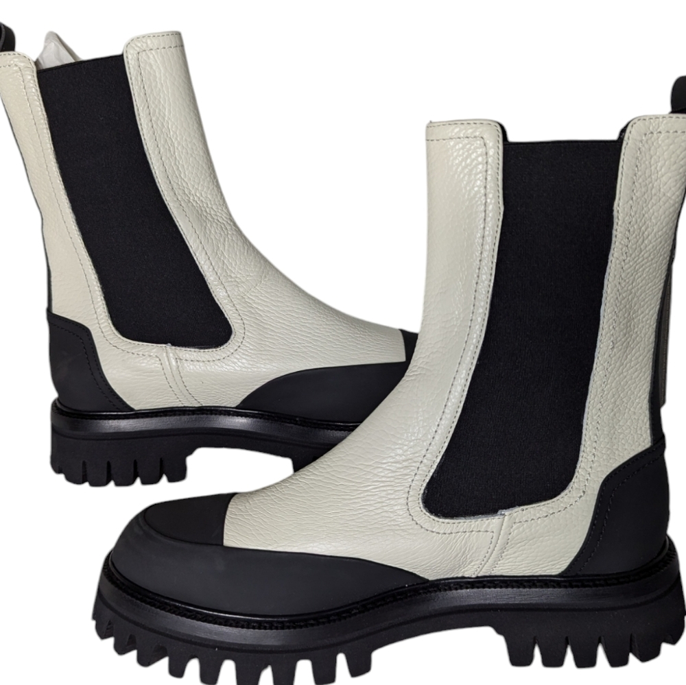 NAPOLEONI Made In Italy Leather Chelsea Chunky Lug Sole Boot Size 9